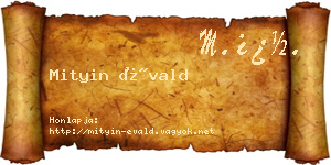 Mityin Évald névjegykártya